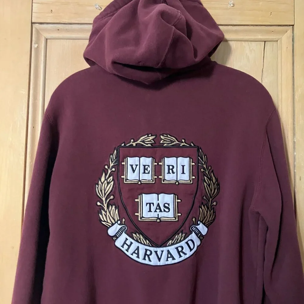 Champion Mens Harvard Double Sided Embroidered Spellout Hoodie Small Red SP EXC - Picture 11 of 11